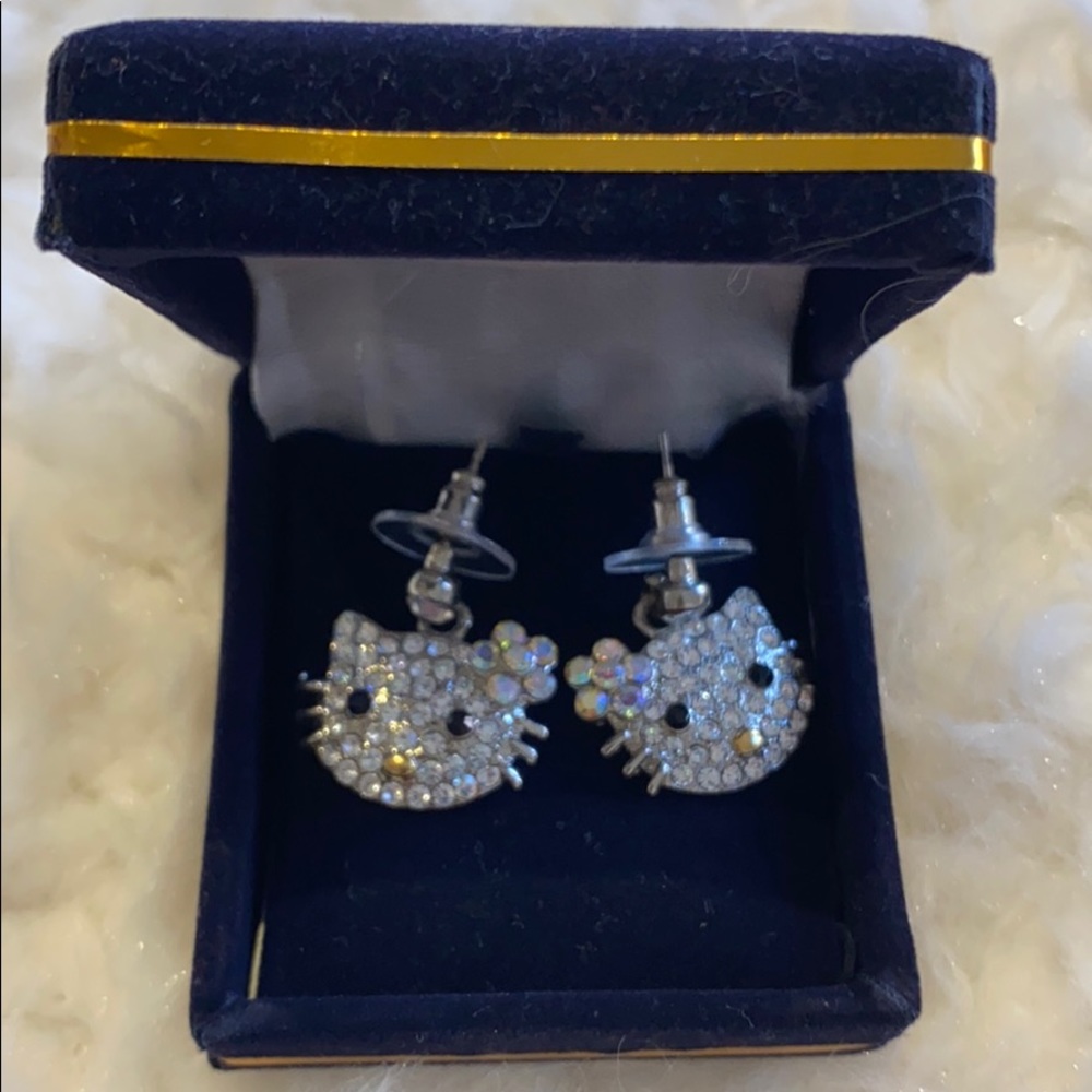Hello Kitty Rhinestone Custom Earrings. - image 1